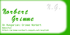norbert grimme business card